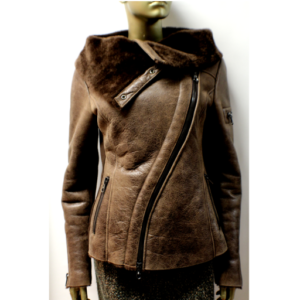 ASH - "ARNELLE"- Women Shearling Leather Jacket- SZ:10