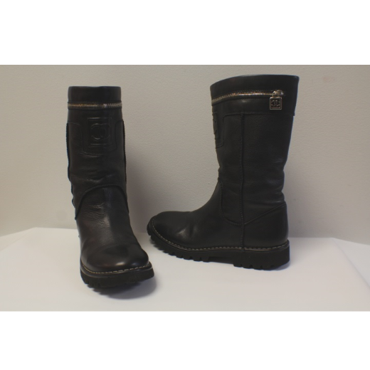 CHANEL- Women Leather Boots- SZ: 37 1/2